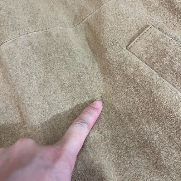 Margaret Godfrey Suede Leather Jacket Belt Sz M Brown Button Up Western Cowgirl - Picture 12 of 12